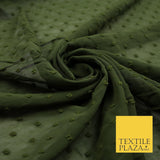 Over 20 COLOURS - Swiss Knot Dot Dobby Sheer Georgette Chiffon Dress Fabric 59"