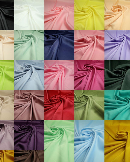 30 COLOURS- Silky Smooth Stretch Twinkle Sparkle Satin Dress Fabric Drape Lining