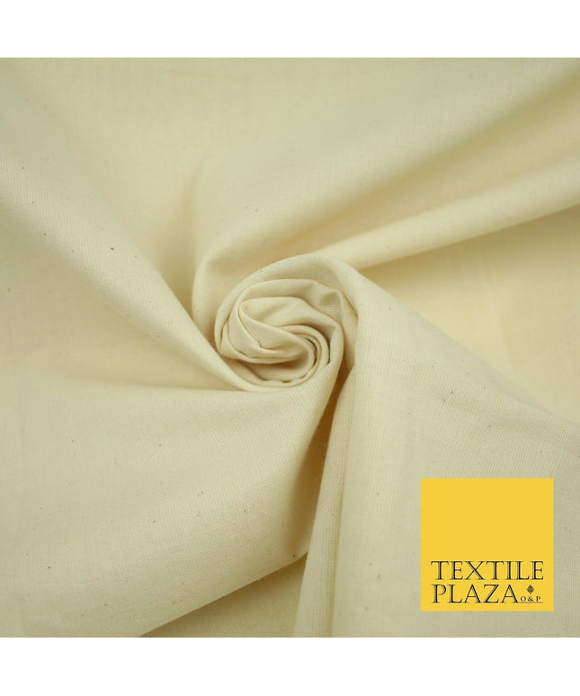 PREMIUM MEDIUM WEIGHT CALICO 100% NATURAL PURE UNDYED COTTON Canvas Fabric 66"