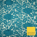 Luxury 3D Flower Appliqué Glitter Webbed Guipure Lace Dress Fabric Floral
