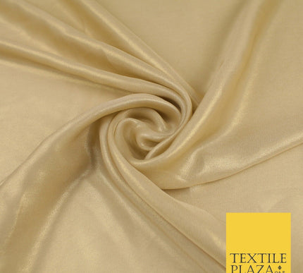36 COLOURS - Fine Silky Metallic Foil Shimmer Satin Georgette Dress Fabric Drape