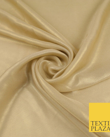 36 COLOURS - Fine Silky Metallic Foil Shimmer Satin Georgette Dress Fabric Drape