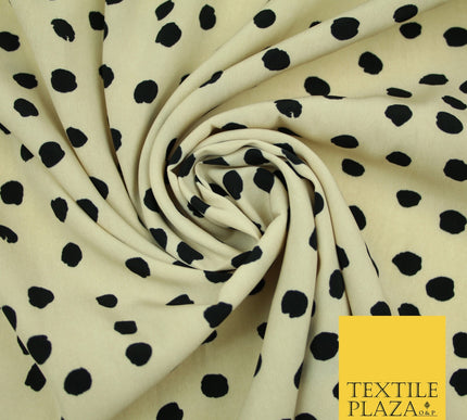 5mm Small Polka Dot Spot Printed Crepe Spotted Dotted Polyester Dress Fabric 58"
