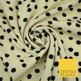 5mm Small Polka Dot Spot Printed Crepe Spotted Dotted Polyester Dress Fabric 58"