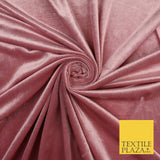 10 COLOURS - Soft Plain Velvet Velour Fabric Stretch Spandex Material - 65"