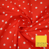 1CM Spotted Polka Dot Printed Poly Cotton Fabric Polycotton Craft Mask 6 COLOURS