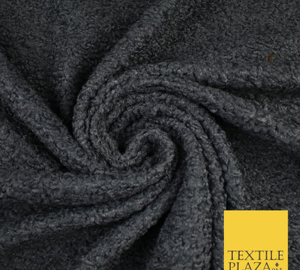 3 COLOURS - Premium Plain Textured Bouclé Sherpa Fur Fabric Material 57"