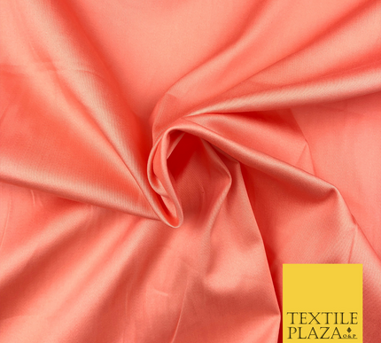 Peach Premium Plain COTTON Sateen Fabric 58" - Suits Shirts Trousers 1253