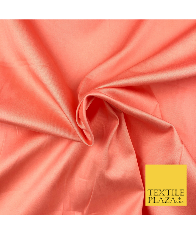 Peach Premium Plain COTTON Sateen Fabric 58" - Suits Shirts Trousers 1253