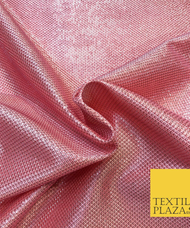 PINK Lurex Textured Shimmer Fabric 2 Way Stretch Backdrop Dance Sparkle 1233
