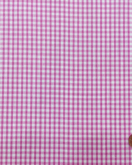 PINK Small Gingham POLYCOTTON Fabric - Per Metre/ Half Metre/ Fat Quarter - RD61