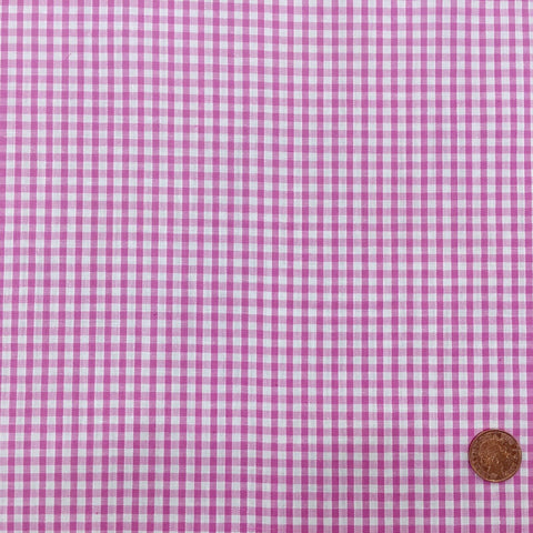 PINK Small Gingham POLYCOTTON Fabric - Per Metre/ Half Metre/ Fat Quarter - RD61