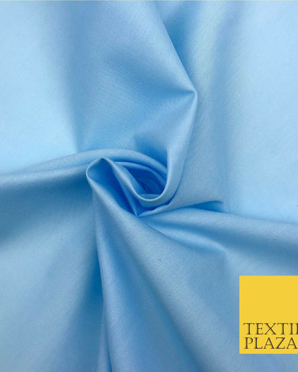 Premium SKY BLUE Plain Solid Poly Cotton Fabric Many Colours Dress Craft - OA513
