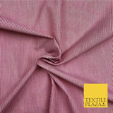 Burgundy Maroon Fine Stripe Poly Cotton Fabric White Lines Dress Craft - QD249
