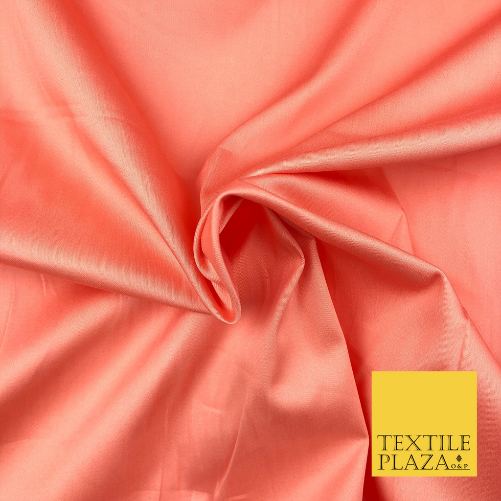 Peach Premium Plain COTTON Sateen Fabric 58" - Suits Shirts Trousers 1253