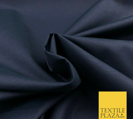 Luxury Soft Ultra High Quality NAVY Plain Poly Cotton Fabric Dress Craft - 1440