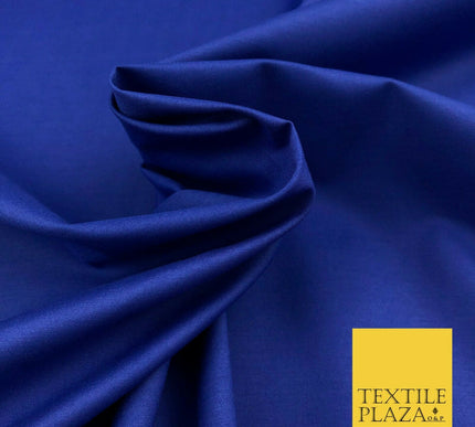 Luxury Soft Ultra High Quality ROYAL BLUE Plain Poly Cotton Fabric Dress 1441