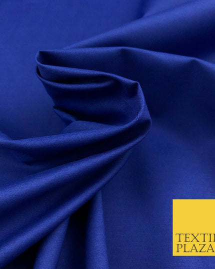 Luxury Soft Ultra High Quality ROYAL BLUE Plain Poly Cotton Fabric Dress 1441
