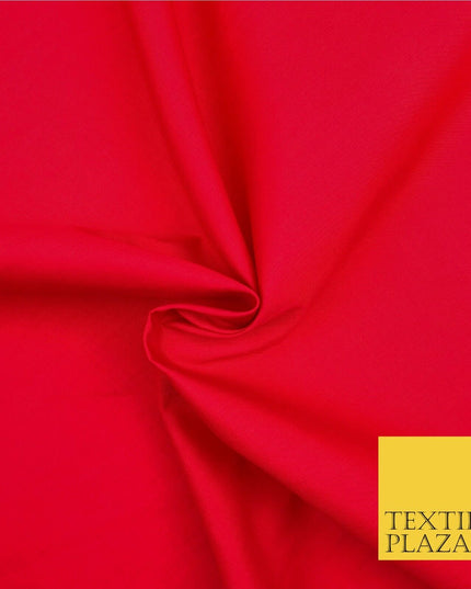 Premium RED Plain Solid Poly Cotton Fabric Many Colours Dress Craft - OA515