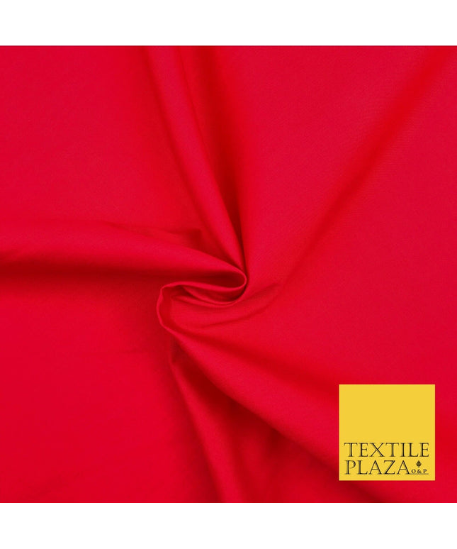 Premium RED Plain Solid Poly Cotton Fabric Many Colours Dress Craft - OA515