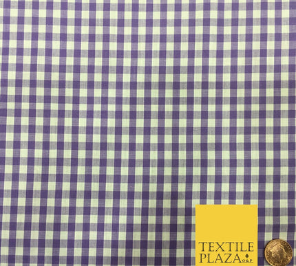 Purple Gingham POLYCOTTON Fabric - Per Metre/ Half Metre - RD154