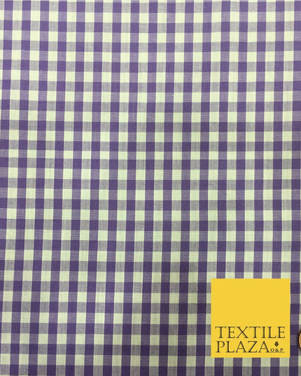 Purple Gingham POLYCOTTON Fabric - Per Metre/ Half Metre - RD154