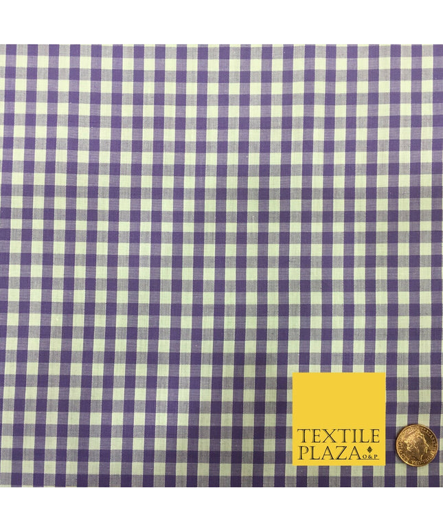 Purple Gingham POLYCOTTON Fabric - Per Metre/ Half Metre - RD154