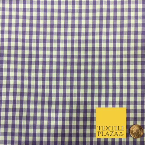 Purple Gingham POLYCOTTON Fabric - Per Metre/ Half Metre - RD154