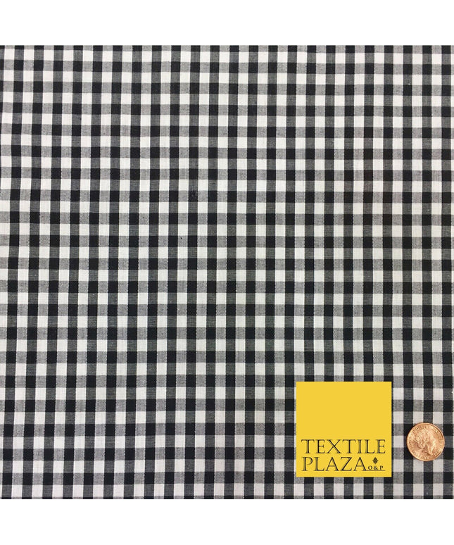 Black Gingham POLYCOTTON Fabric - Per Metre/ Half Metre - RD153