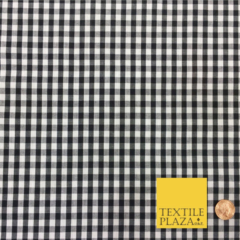 Black Gingham POLYCOTTON Fabric - Per Metre/ Half Metre - RD153