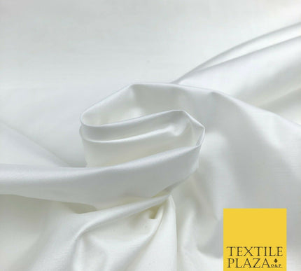 Luxury Soft Ultra High Quality WHITE Plain Poly Cotton Fabric Dress Craft - 1449