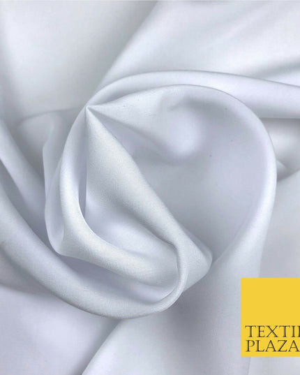 White Premium Plain COTTON Sateen Fabric 58" - Suits Shirts Trousers RF577