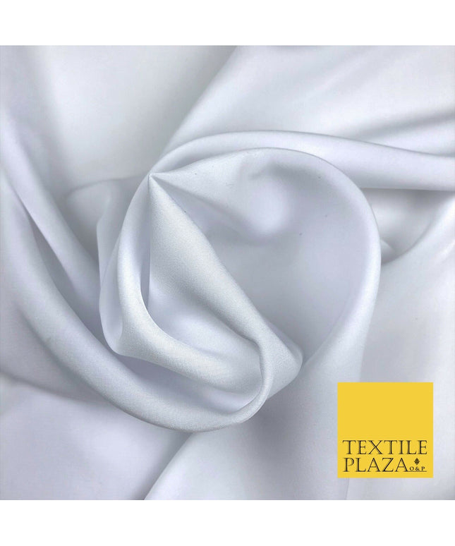 White Premium Plain COTTON Sateen Fabric 58" - Suits Shirts Trousers RF577