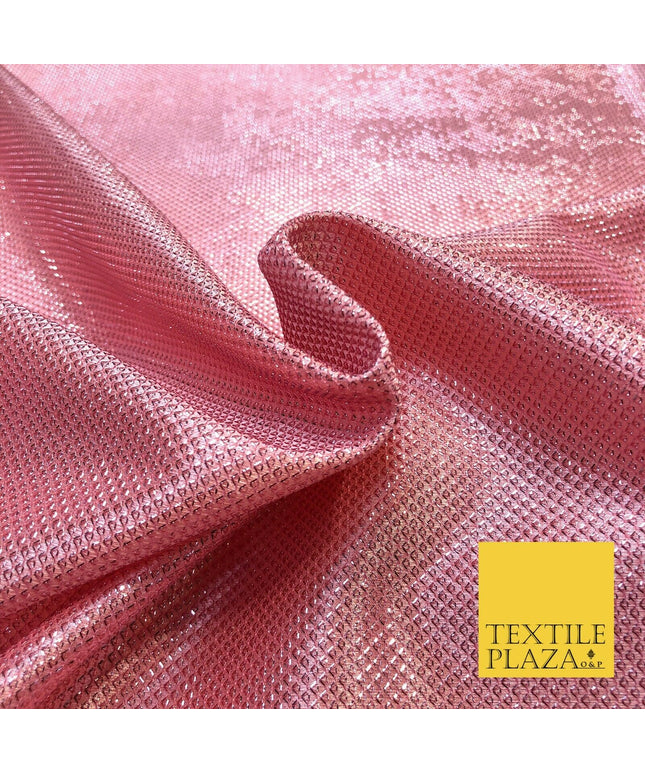 PINK Lurex Textured Shimmer Fabric 2 Way Stretch Backdrop Dance Sparkle 1233