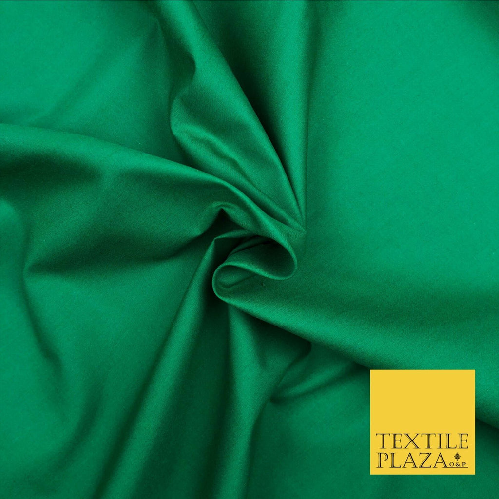 Premium EMERALD GREEN Plain Poly Cotton Fabric Many Colours Dress Craft - OA514