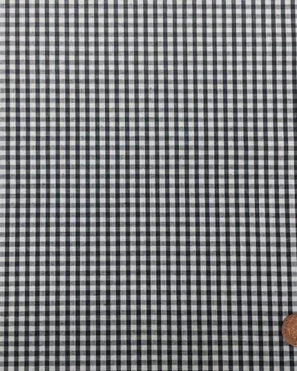 BLACK Small Gingham POLYCOTTON Fabric - Per Metre - 42" - RD52