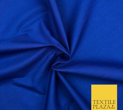 Premium ROYAL BLUE Plain Solid Poly Cotton Fabric Many Colours Dress Craft OA512