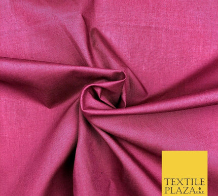 Premium BURGUNDY Plain Solid Poly Cotton Fabric Many Colours Dress Craft - OA511