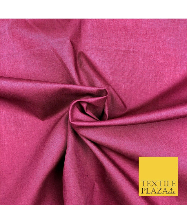 Premium BURGUNDY Plain Solid Poly Cotton Fabric Many Colours Dress Craft - OA511