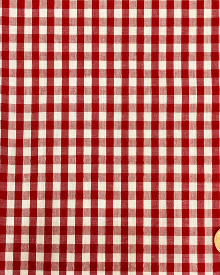 RED Gingham POLYCOTTON Fabric - Per Metre/ Half Metre - RD63