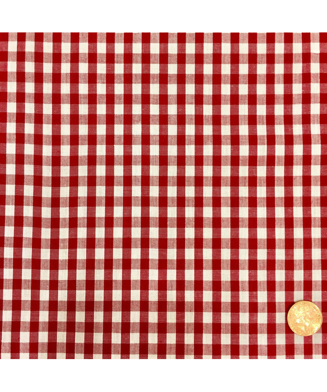 RED Gingham POLYCOTTON Fabric - Per Metre/ Half Metre - RD63