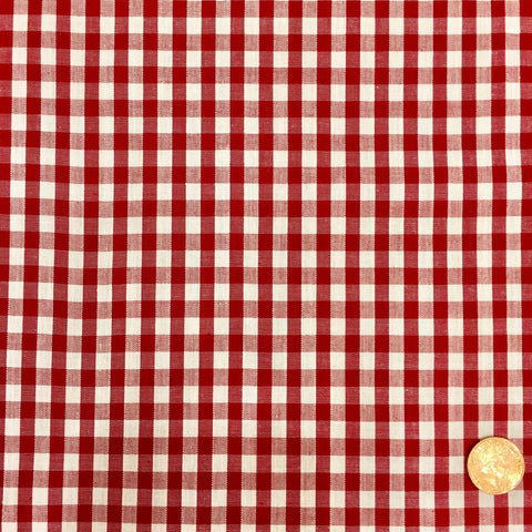 RED Gingham POLYCOTTON Fabric - Per Metre/ Half Metre - RD63