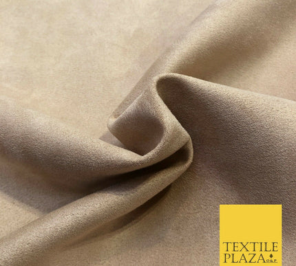 BEIGE Luxury Smooth Faux Suede Fabric Soft Medium Weight Dressmaking Craft 1240
