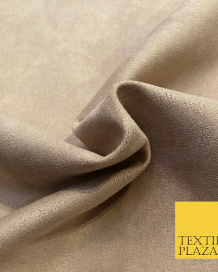 BEIGE Luxury Smooth Faux Suede Fabric Soft Medium Weight Dressmaking Craft 1240