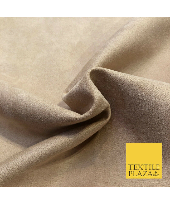 BEIGE Luxury Smooth Faux Suede Fabric Soft Medium Weight Dressmaking Craft 1240
