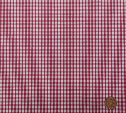 RED Small Gingham POLYCOTTON Fabric - Per Metre/ Half Metre - RD64