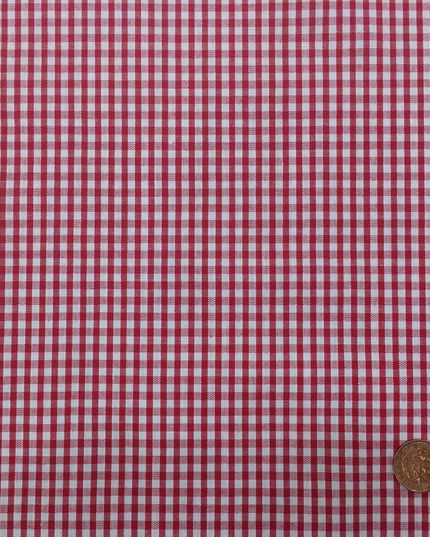 RED Small Gingham POLYCOTTON Fabric - Per Metre/ Half Metre - RD64