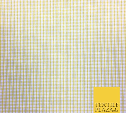 Yellow Lemon Small Gingham POLYCOTTON Fabric - Per Metre- RD156