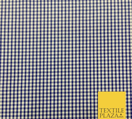 Royal Blue Small Gingham POLYCOTTON Fabric - Per Metre/ Half Metre - RD151
