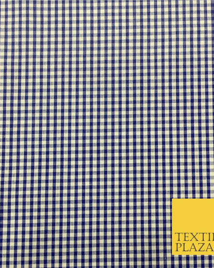 Royal Blue Small Gingham POLYCOTTON Fabric - Per Metre/ Half Metre - RD151